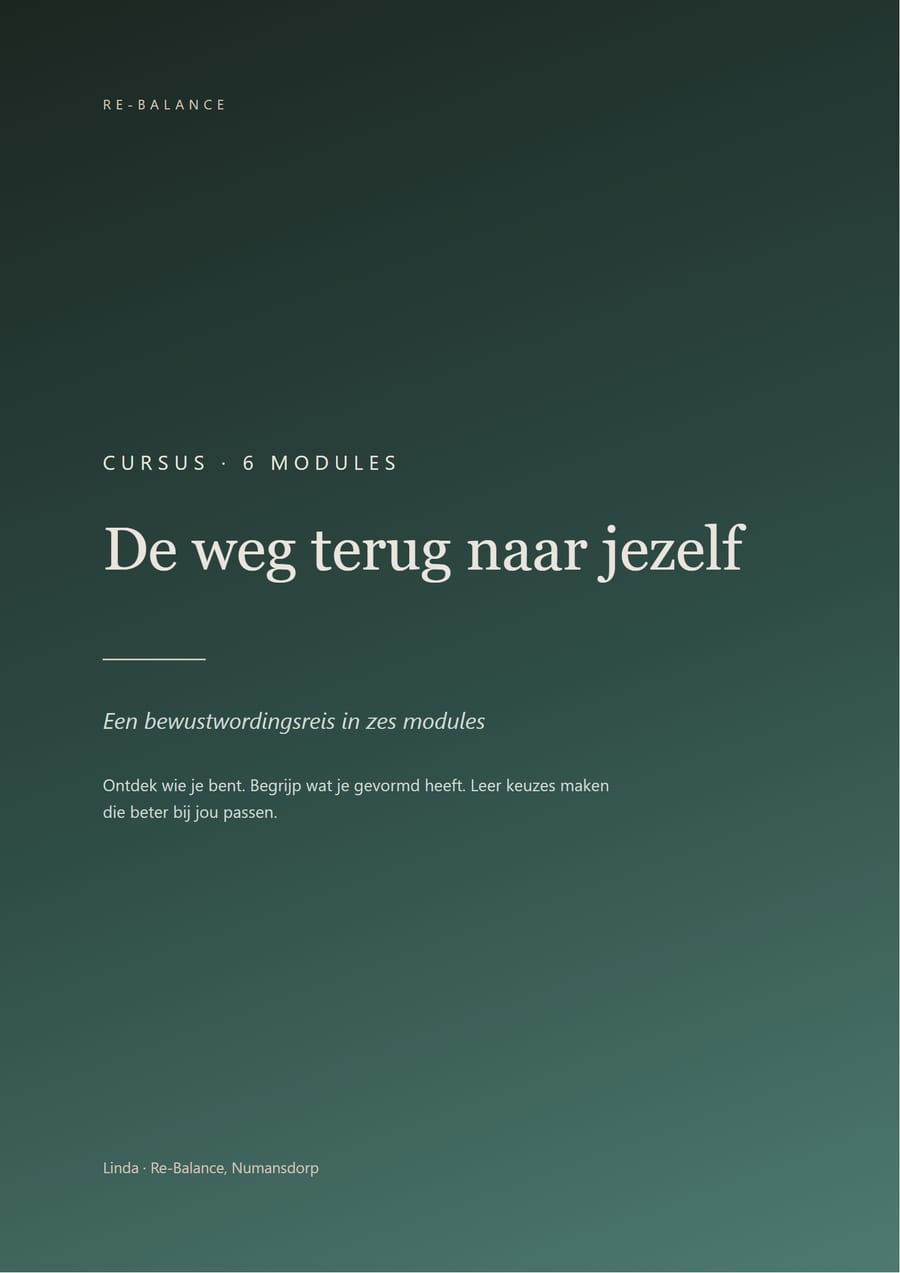Omslag van de cursus De weg terug naar jezelf